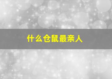 什么仓鼠最亲人