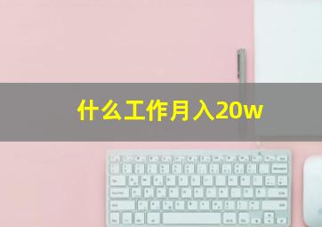 什么工作月入20w