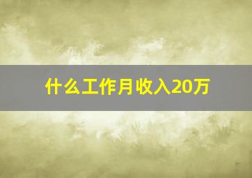 什么工作月收入20万