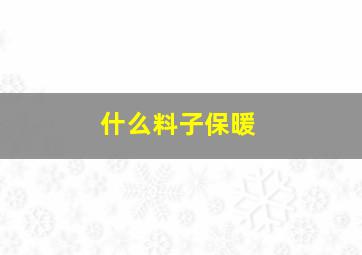 什么料子保暖