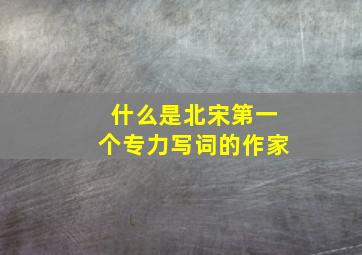 什么是北宋第一个专力写词的作家