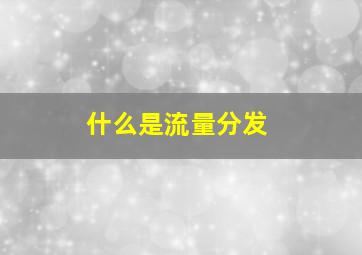 什么是流量分发