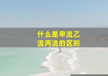 什么是甲流乙流丙流的区别