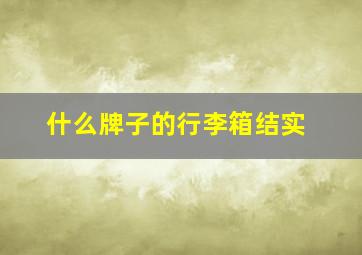 什么牌子的行李箱结实