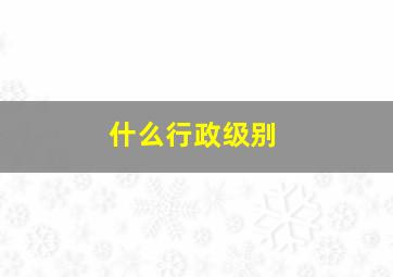 什么行政级别