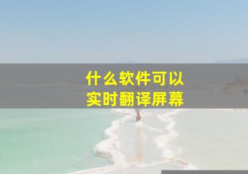 什么软件可以实时翻译屏幕