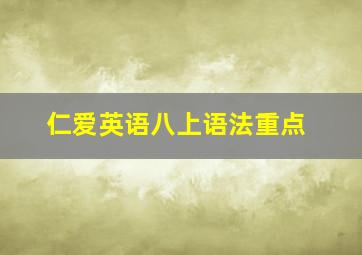 仁爱英语八上语法重点