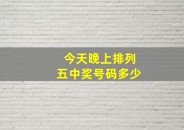 今天晚上排列五中奖号码多少