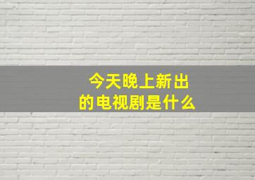 今天晚上新出的电视剧是什么