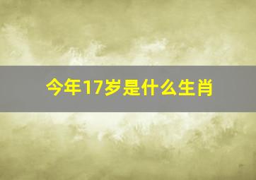 今年17岁是什么生肖