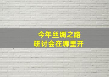 今年丝绸之路研讨会在哪里开