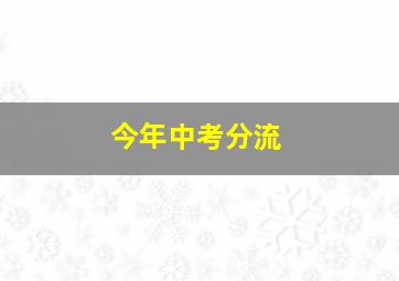 今年中考分流