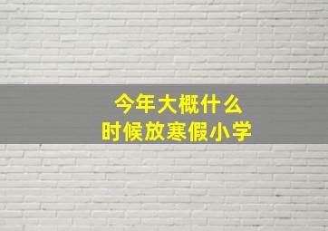 今年大概什么时候放寒假小学