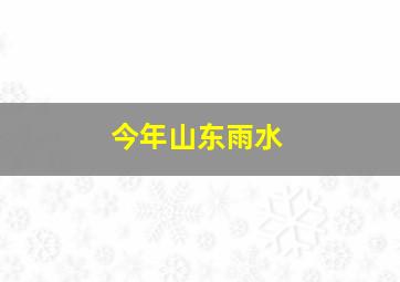 今年山东雨水