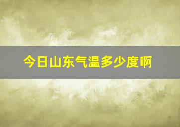 今日山东气温多少度啊