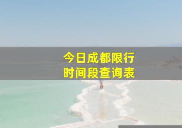 今日成都限行时间段查询表