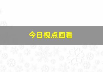 今日视点回看