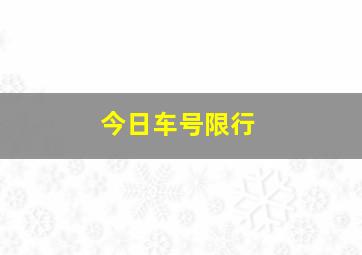 今日车号限行