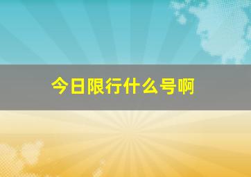 今日限行什么号啊