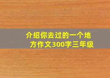 介绍你去过的一个地方作文300字三年级