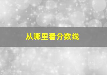 从哪里看分数线