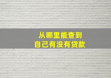 从哪里能查到自己有没有贷款