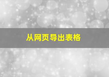 从网页导出表格