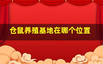 仓鼠养殖基地在哪个位置