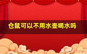 仓鼠可以不用水壶喝水吗