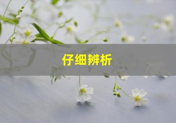 仔细辨析