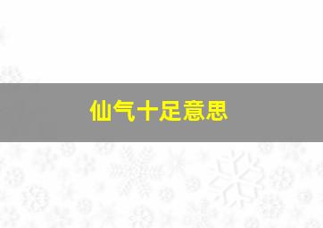 仙气十足意思