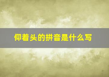 仰着头的拼音是什么写