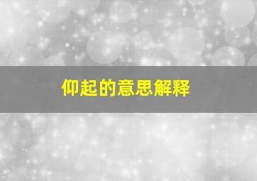 仰起的意思解释