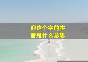 仰这个字的拼音是什么意思