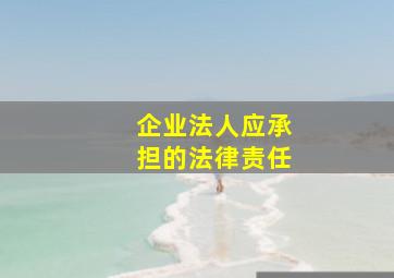 企业法人应承担的法律责任