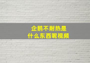 企鹅不耐热是什么东西呢视频