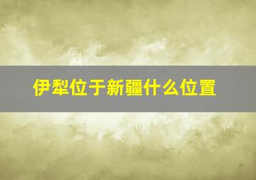 伊犁位于新疆什么位置