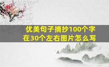 优美句子摘抄100个字在30个左右图片怎么写