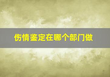 伤情鉴定在哪个部门做