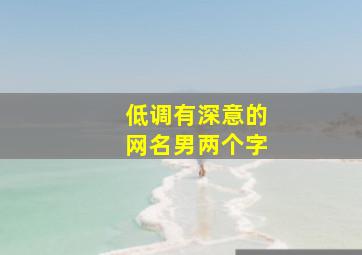 低调有深意的网名男两个字