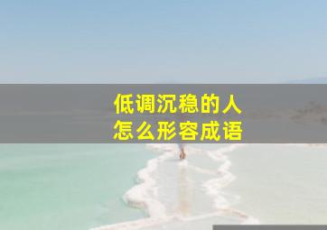 低调沉稳的人怎么形容成语