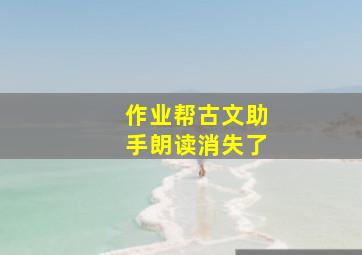 作业帮古文助手朗读消失了