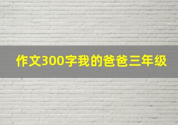 作文300字我的爸爸三年级