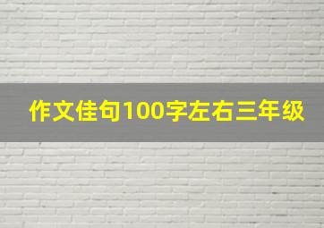 作文佳句100字左右三年级