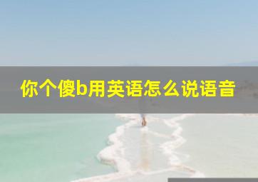 你个傻b用英语怎么说语音