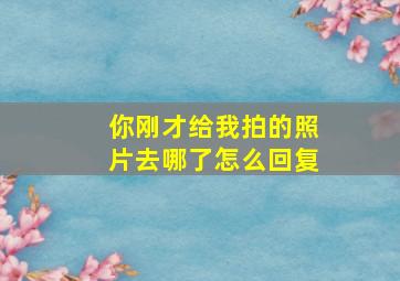 你刚才给我拍的照片去哪了怎么回复