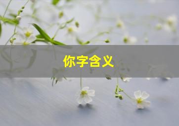 你字含义