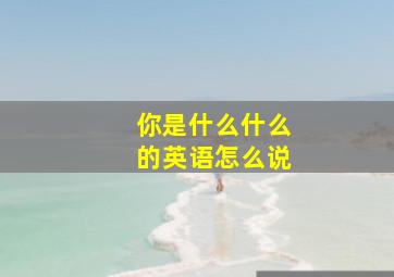 你是什么什么的英语怎么说