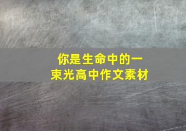 你是生命中的一束光高中作文素材