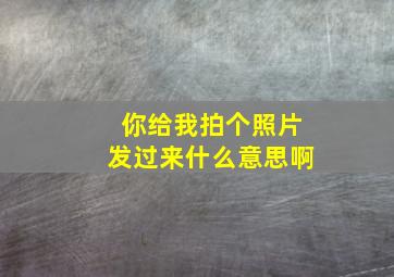 你给我拍个照片发过来什么意思啊